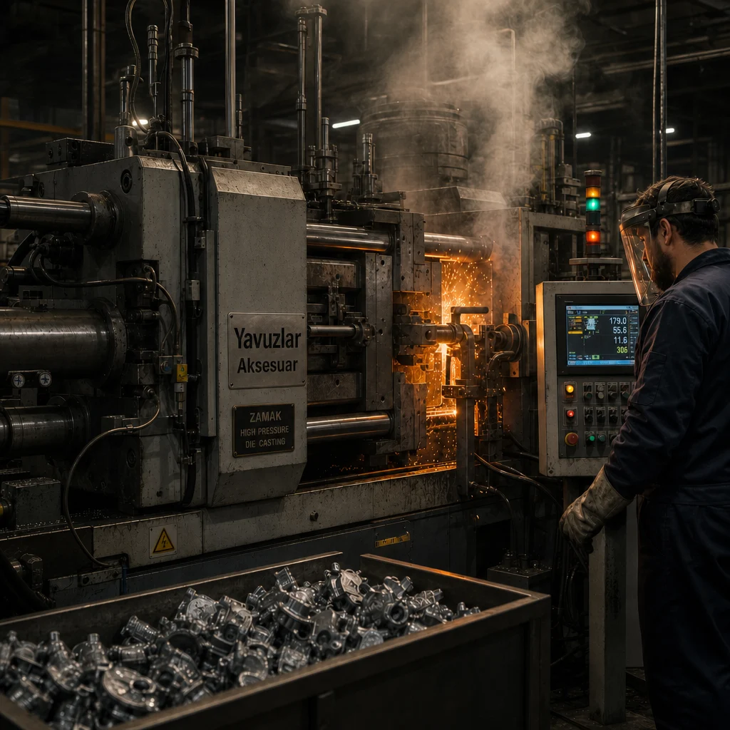 Yavuzlar Aksesuar zamak yüksek basınçlı enjeksiyon döküm makinesi ve operatör